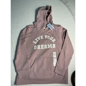 Cat & Jack Kids Girls Long Sleeve Hoodie Live Your Dreams Pink L (10 12)